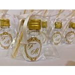 Kit 30 Aromatizador Lembrancinhas de Casamento Monograma Dourado