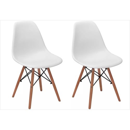 Kit 02 Cadeiras Eiffel Charles Eames em Abs Branca