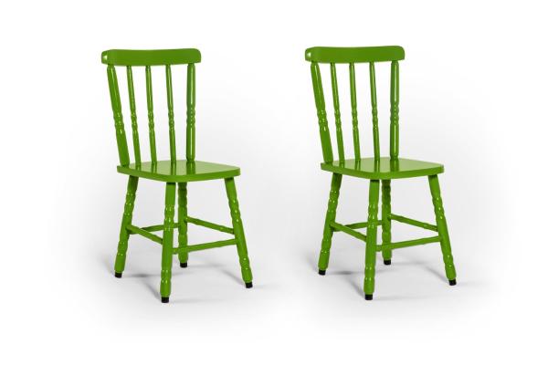 Kit 02 Cadeiras Mônaco Assento Pequeno - Verde - BTB Móveis