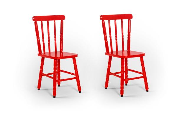 Kit 02 Cadeiras Mônaco Assento Pequeno - Vermelha - BTB Móveis