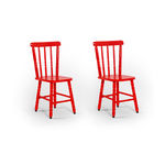 Kit 02 Cadeiras Mônaco Assento Pequeno - Vermelha - Btb Móveis