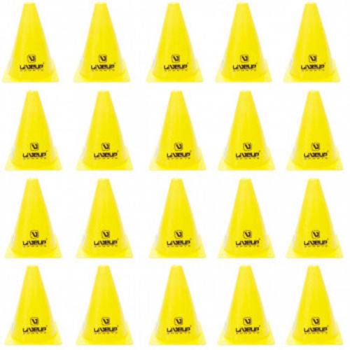 Kit 20 Cones de Agilidade para Treinamento 18 Cm Amarelo Liveup