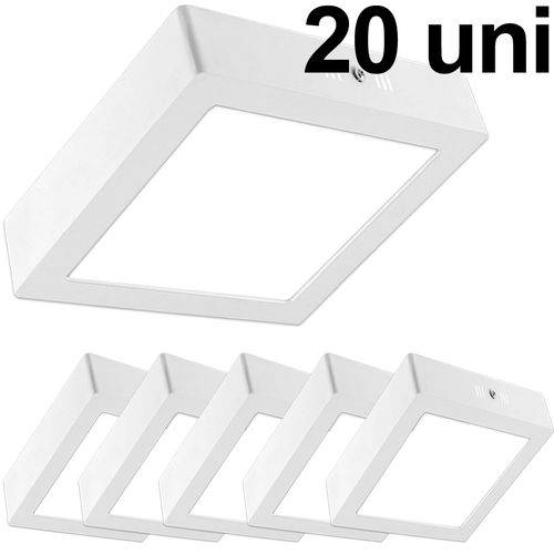 Tamanhos, Medidas e Dimensões do produto Kit 20 Luminária Plafon Led 25w Sobrepor Quadrado Branco