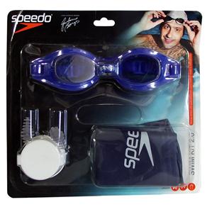 Kit 2.0 Óculos/Touca/ Protetor de Ouvido Speedo 6851 - Azul Marinho - Tamanho Único
