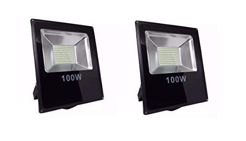 Kit 02 Refletor LED 100w Holofote SMD Branco Frio Bivolt IP66 Prova D'água