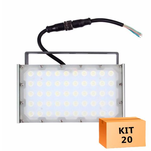 Kit 20 Refletor Modular de Led 50w Branco Frio à Prova D'agua Ip68