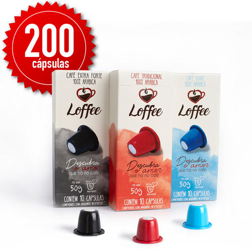 Kit 200 Cápsulas de Café Compatíveis com Máquina Nespresso® - Loffee