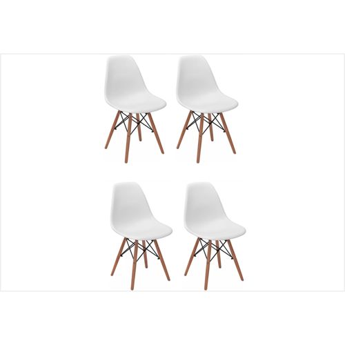 Kit 04 Cadeiras Eiffel Charles Eames em Abs Branca