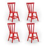 Kit 04 Cadeiras França - Vermelha - Btb Móveis