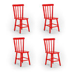 Kit 04 Cadeiras Mônaco Assento Pequeno - Vermelha - Btb Móveis