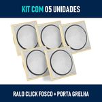 Kit 05 - Ralo Click de Inox Fosco 10x10 Cm + Porta Grelha
