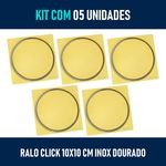 Kit 05 - Ralo Click Inteligente 10x10 Cm (inox Dourado)