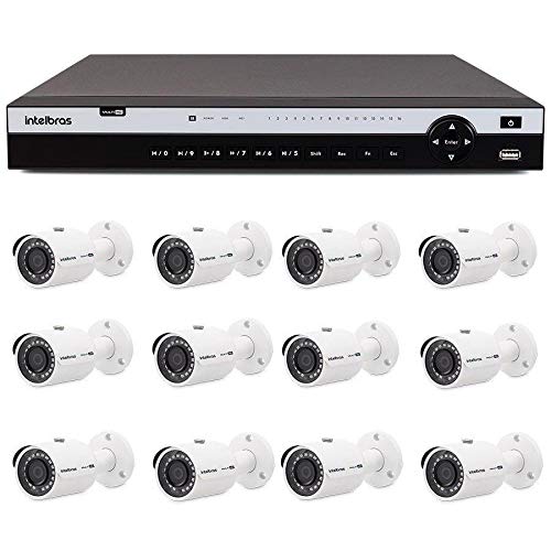 Kit 12 Câmeras de Segurança 4MP 2k Intelbras VHD 3430 B + DVR Intelbras 4K + Acessórios