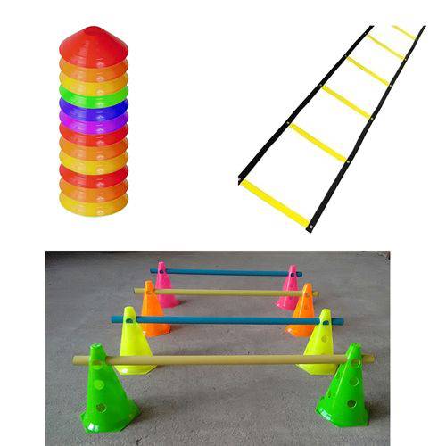 Tudo sobre 'Kit 1 Escada + 10 Half Cone + 8 Cones com Barreiras Funcional Rythmoon'