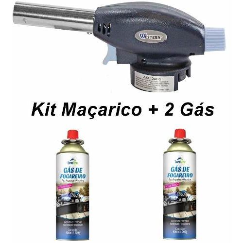 Kit 1 Maçarico Culinário Flambador + 2 Latas Ntk 227g