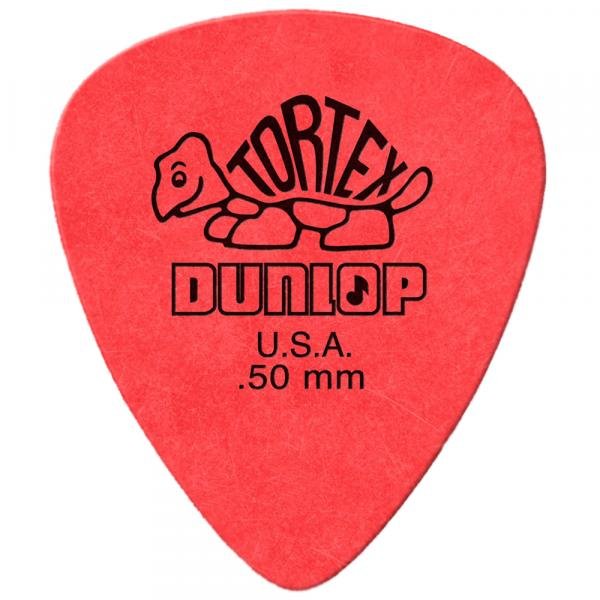 Kit 12 Palhetas Dunlop Tortex 0.50mm Vermelha para Guitarra Violão Baixo