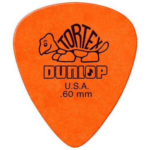 Kit 12 Palhetas Dunlop Tortex 0.60mm Laranja para Guitarra Baixo Violão