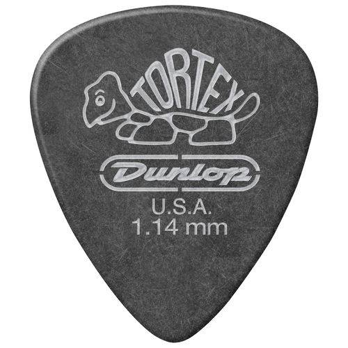 Kit 12 Palhetas Dunlop Tortex 1.14mm Preta para Guitarra Violão Baixo