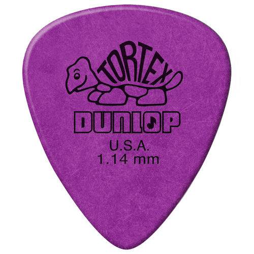 Kit 12 Palhetas Dunlop Tortex 1.14mm Roxa para Guitarra Baixo Violão