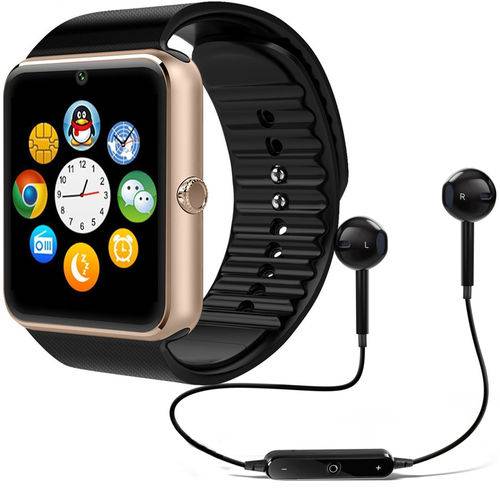 Tudo sobre 'Kit 1 Relógios Smartwatch GT08 + 1 Fone Bluetooh Original Touch Bluetooth Gear Chip'