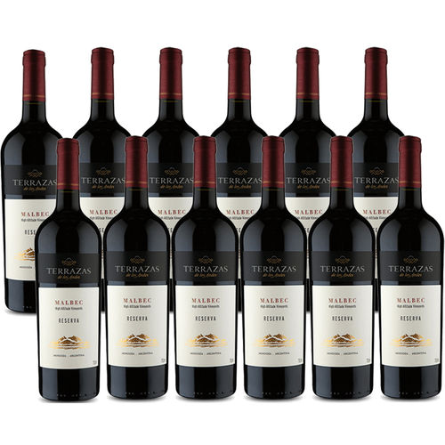 Kit 12 Unidades Vinho Terrazas Reserva Malbec 750ml - Preço Médio R$ 104,90un