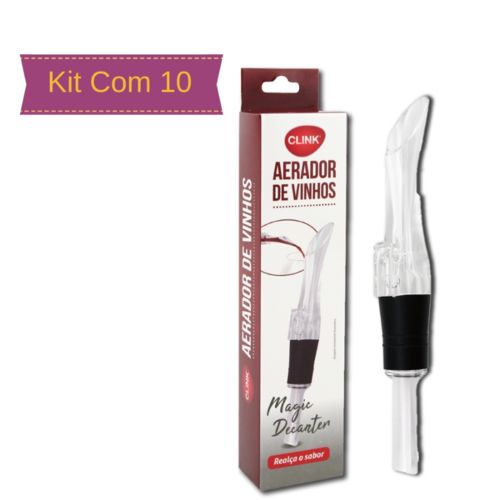 Kit 10 Aerador de Vinho com Bico Dosador Decantador que Realça o Sabor