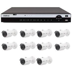 Kit 10 Câmeras de Segurança 4MP 2k Intelbras VHD 3430 B + DVR Intelbras 4K + Acessórios