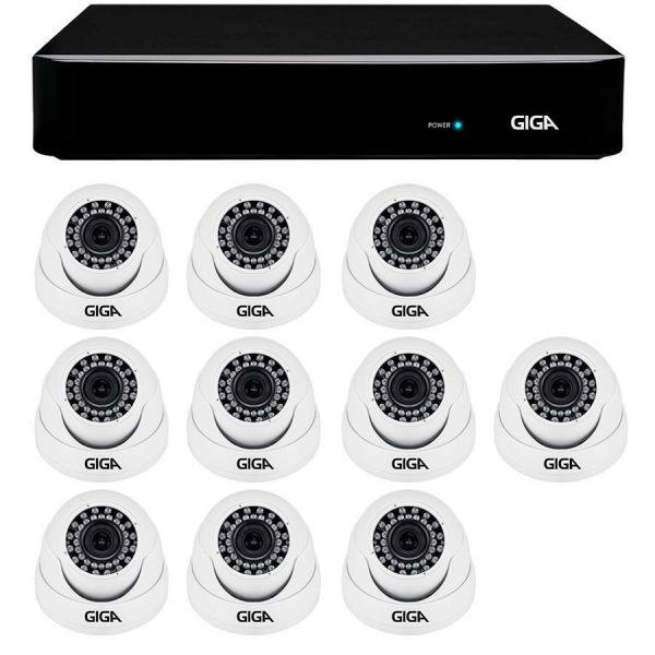 Kit 10 Câmeras de Segurança HD 720p Giga Security GS0015 + DVR Giga Security Multi HD + Acessórios