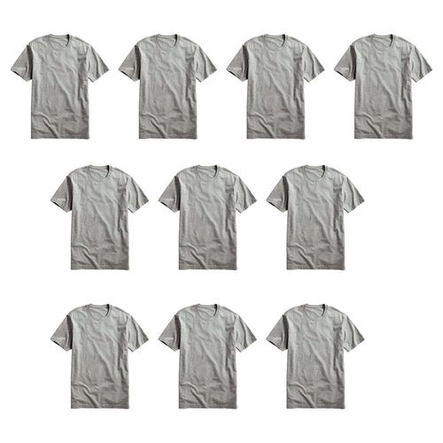Kit 10 Camisetas Básicas Masculina T-shirt Algodão Cinza Tee