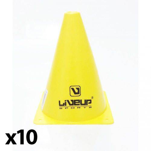 Kit 10 Cone Esportivo 18cm Treino Agilidade Amarelo - LiveUp