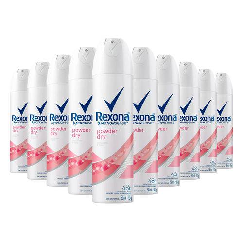Kit 10 Desodorante Aerosol Rexona Feminino Powder Dry 90g