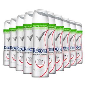 Kit 10 Desodorante Rexona Comprimido Feminino Aerosol Antibacterial - 56 G