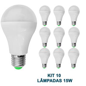 Kit 10 Lampada Led 15W Bulbo Soquete E27