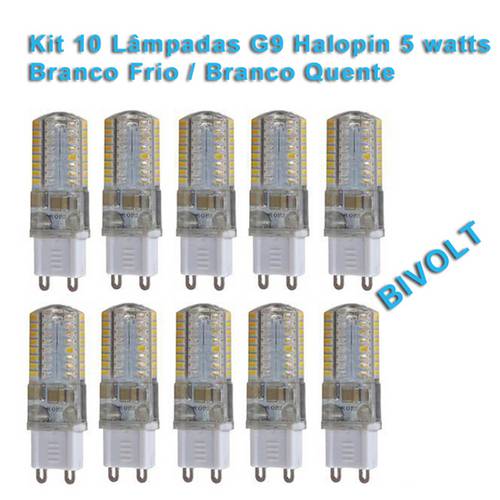 Tudo sobre 'Kit 10 Lâmpadas Led Halopin G9 5w Bivolt para Lustres'