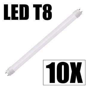 Kit 10 Lampadas Led Tubular T8 10W Branco Frio