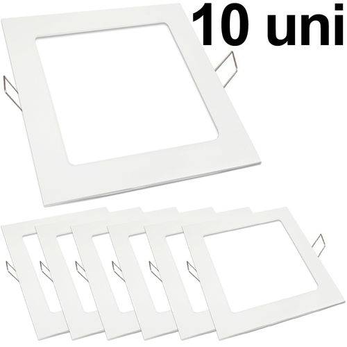Tamanhos, Medidas e Dimensões do produto Kit 10 Luminária Plafon Led 18w Embutir Quadrado Branco Frio