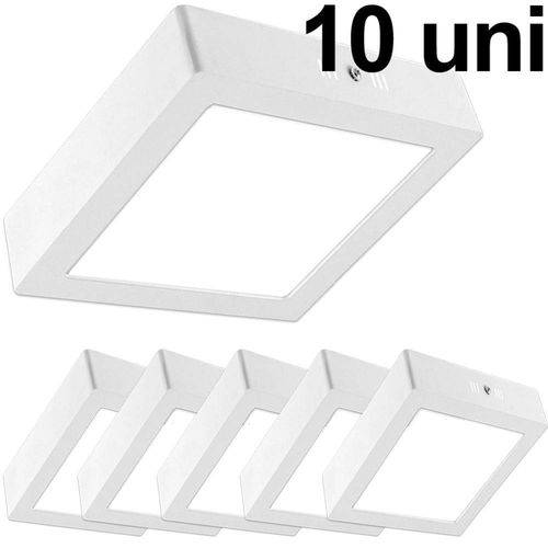 Tamanhos, Medidas e Dimensões do produto Kit 10 Luminária Plafon Led 25w Sobrepor Quadrado Branco Frio