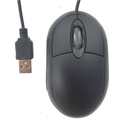 Mouse Óptico Usb Preto com Fio | Botão de Rolagem