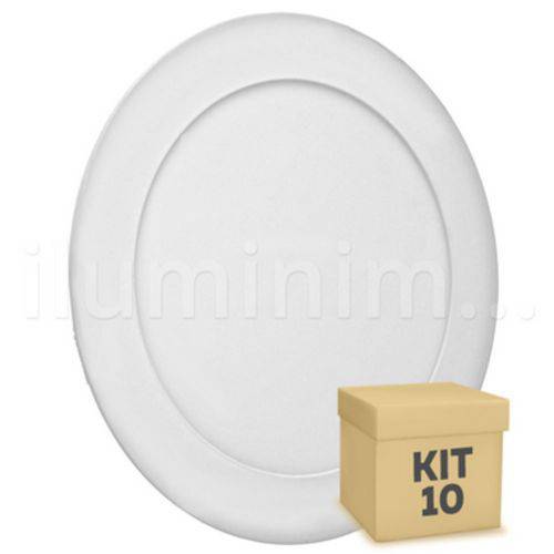 Tamanhos, Medidas e Dimensões do produto Kit 10 Plafon Led Embutir Redondo 17cm 12w Luz Amarela 3000k