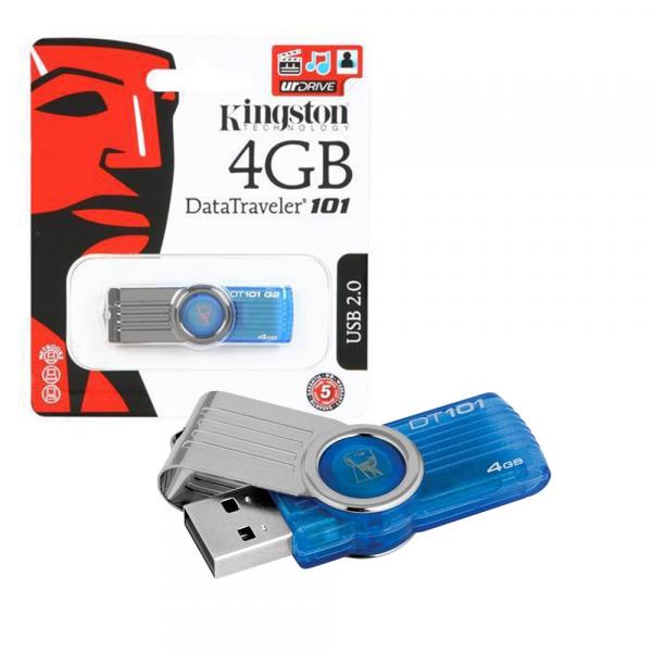 Kit 10 Pen Drive Kingston 4GB USB 3.0 DataTraveler 101 G2 Azul