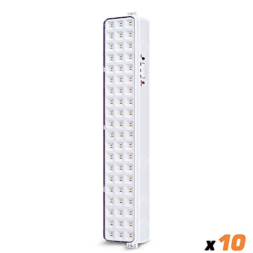 Kit 10x Luminaria Emergencia Segurimax Slim 60 Leds 6h 60m² 25922