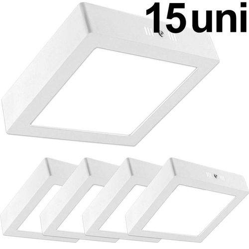 Tamanhos, Medidas e Dimensões do produto Kit 15 Luminária Plafon Led 25w Sobrepor Quadrado Branco Frio