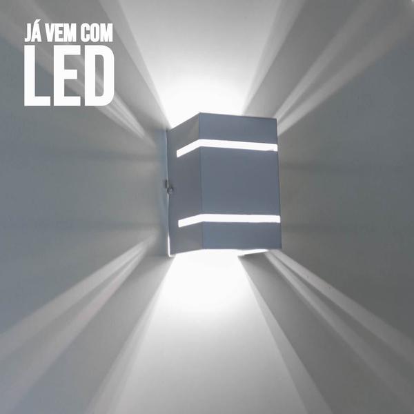 Kit 15x Arandela Branca + LED 5W 6000K Luminária Externa Parede Muro 2 Focos Frisos Fachos St327 - Starlumen