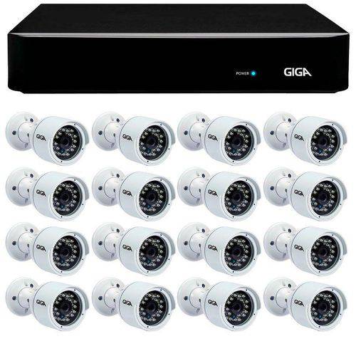 Kit 16 Câmeras de Segurança HD 720p Giga Security GS0016 + DVR Giga Security Multi HD + Acessórios