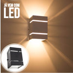 Kit 9x Arandela Preta + Led 7w 3000k Luminária Externa Parede Muro 2 Focos Frisos Fachos St327