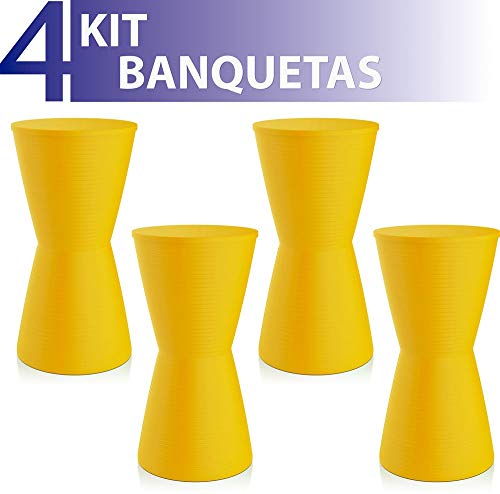 Kit 4 Banquetas Dub Color Amarelo