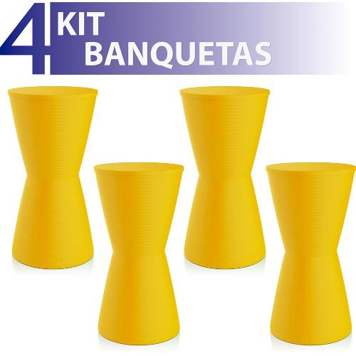 Kit 4 Banquetas Dub Color Amarelo