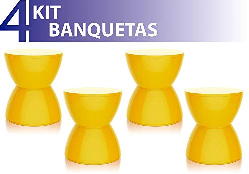 Kit 4 Banquetas Hydro Color Amarelo