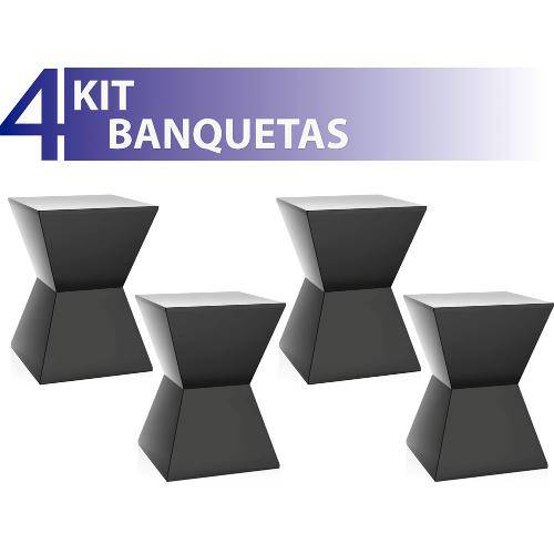 Kit 4 Banquetas Nitro Color Preto