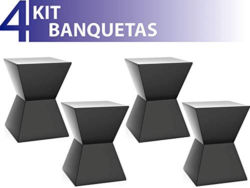 Kit 4 Banquetas Nitro Color Preto